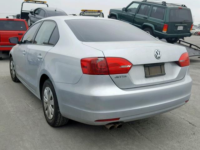 3VW2K7AJ6DM398088 - 2013 VOLKSWAGEN JETTA BASE SILVER photo 3