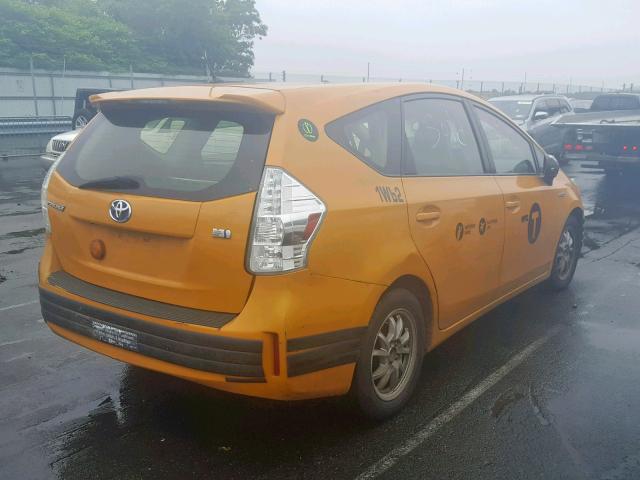 JTDZN3EU6E3322458 - 2014 TOYOTA PRIUS V YELLOW photo 4