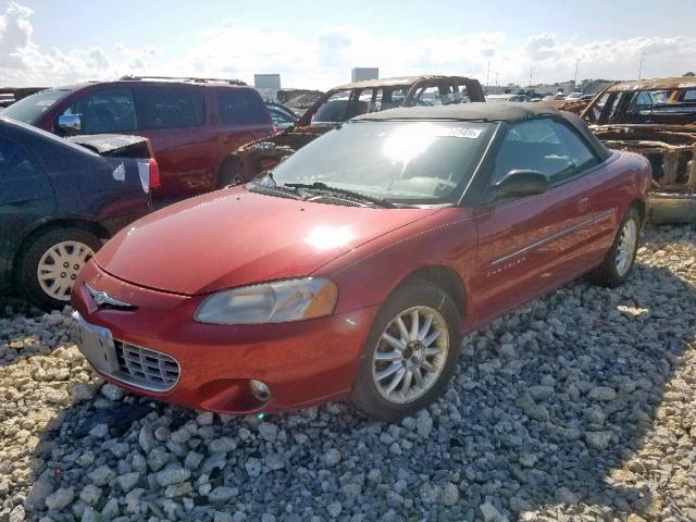 1C3EL55U01N643866 - 2001 CHRYSLER SEBRING LX RED photo 2