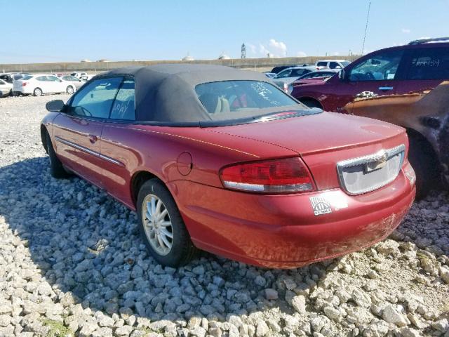 1C3EL55U01N643866 - 2001 CHRYSLER SEBRING LX RED photo 3