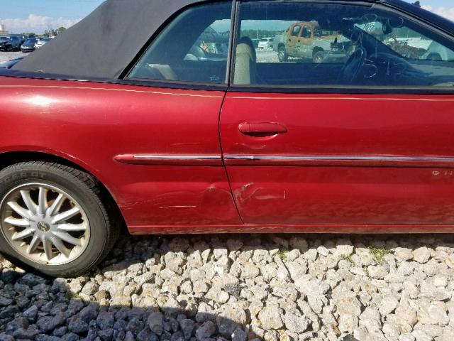 1C3EL55U01N643866 - 2001 CHRYSLER SEBRING LX RED photo 9