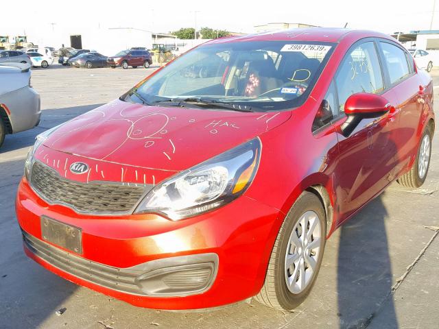 KNADM4A33D6250449 - 2013 KIA RIO LX RED photo 2