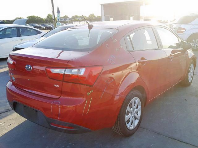 KNADM4A33D6250449 - 2013 KIA RIO LX RED photo 4