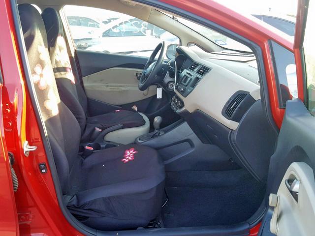 KNADM4A33D6250449 - 2013 KIA RIO LX RED photo 5