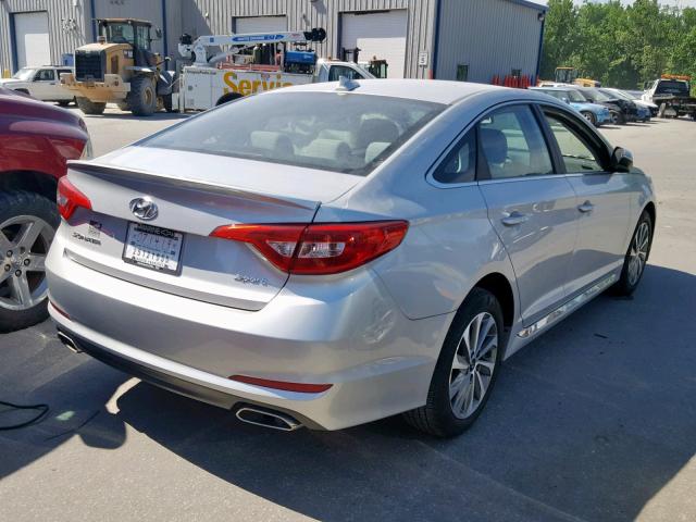 5NPE34AF0GH286615 - 2016 HYUNDAI SONATA SPO SILVER photo 4