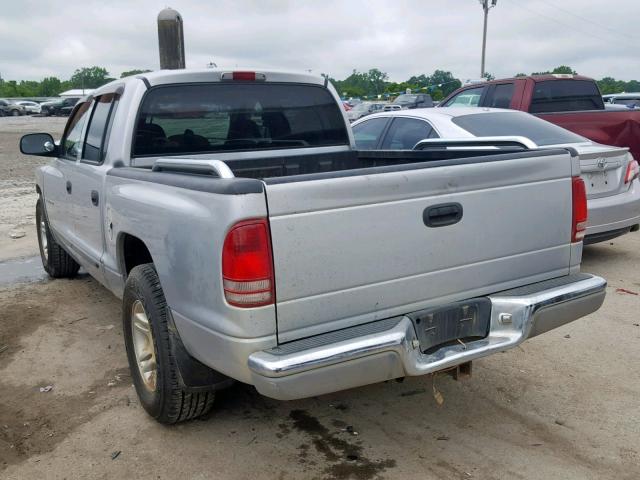 1B7HL2AN91S247488 - 2001 DODGE DAKOTA QUA SILVER photo 3