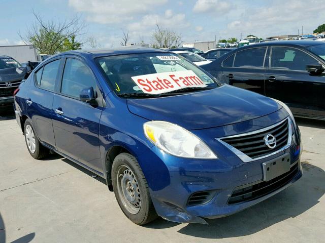 3N1CN7AP0EL812317 - 2014 NISSAN VERSA S BLUE photo 1