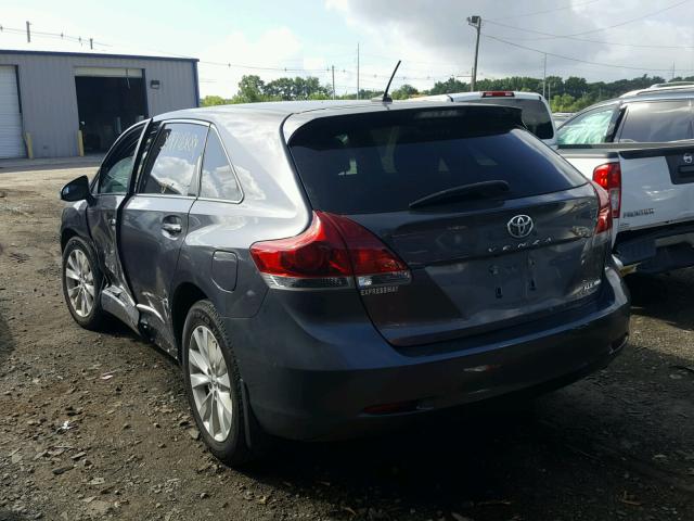 4T3BA3BB0EU063432 - 2014 TOYOTA VENZA LE GRAY photo 3