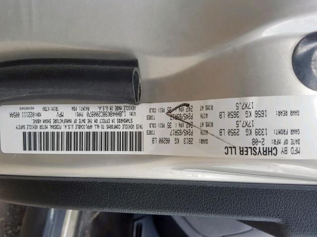 1J8HH48K98C200970 - 2008 JEEP COMMANDER GRAY photo 10