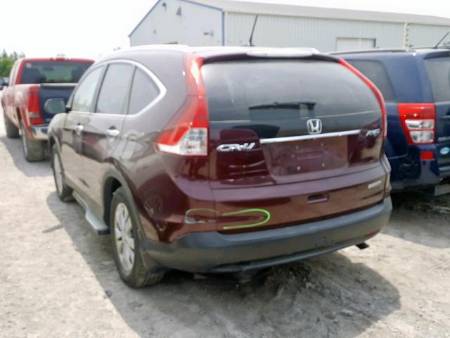 2HKRM4H91DH121800 - 2013 HONDA CR-V TOURI RED photo 3