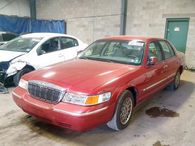 2MEFM74W6WX669145 - 1998 MERCURY GRAND MARQ BURGUNDY photo 2