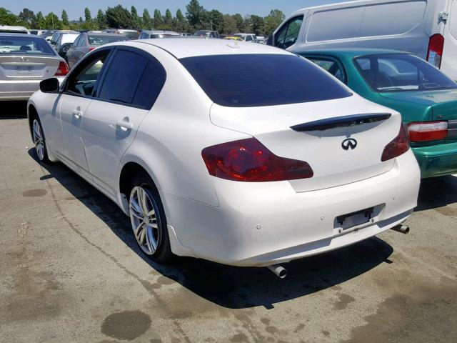 JN1CV6AR3DM758964 - 2013 INFINITI G37 WHITE photo 3