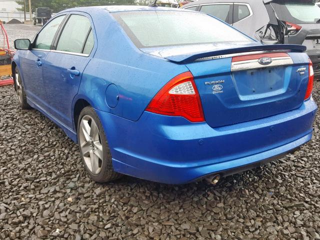 3FAHP0DC2BR254370 - 2011 FORD FUSION SPO BLUE photo 3