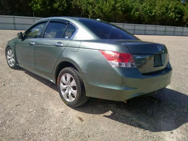 1HGCP36818A039243 - 2008 HONDA ACCORD EXL GREEN photo 3