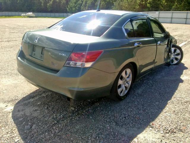 1HGCP36818A039243 - 2008 HONDA ACCORD EXL GREEN photo 4