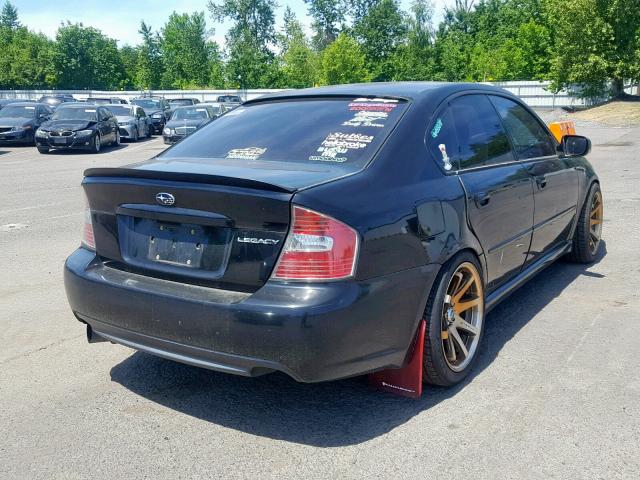 4S3BL676956218178 - 2005 SUBARU LEGACY GT BLACK photo 4