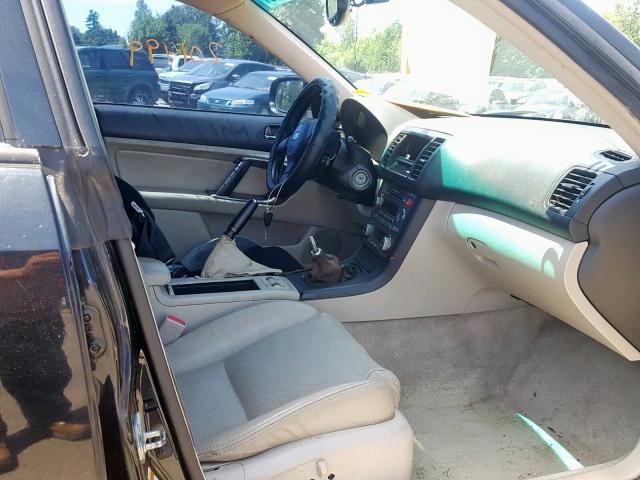 4S3BL676956218178 - 2005 SUBARU LEGACY GT BLACK photo 5