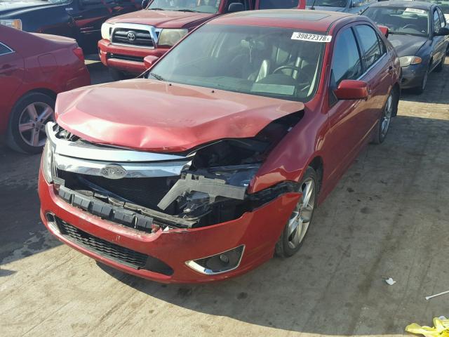 3FAHP0KC1AR152303 - 2010 FORD FUSION SPO RED photo 2