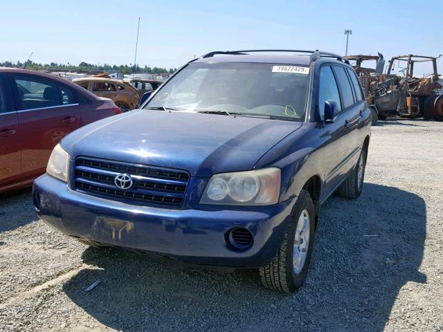 JTEGF21A830111590 - 2003 TOYOTA HIGHLANDER BLUE photo 2