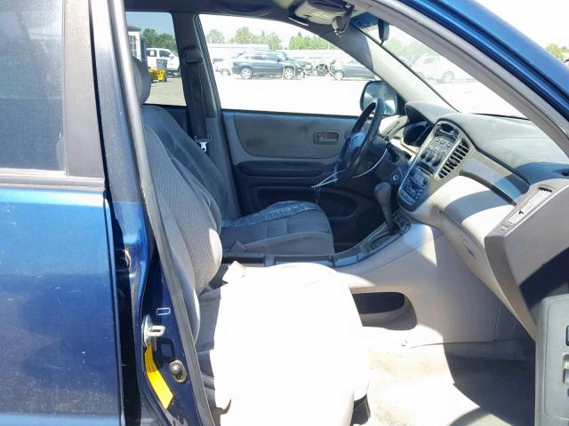 JTEGF21A830111590 - 2003 TOYOTA HIGHLANDER BLUE photo 5