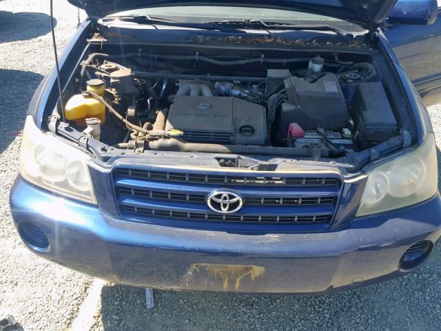 JTEGF21A830111590 - 2003 TOYOTA HIGHLANDER BLUE photo 7