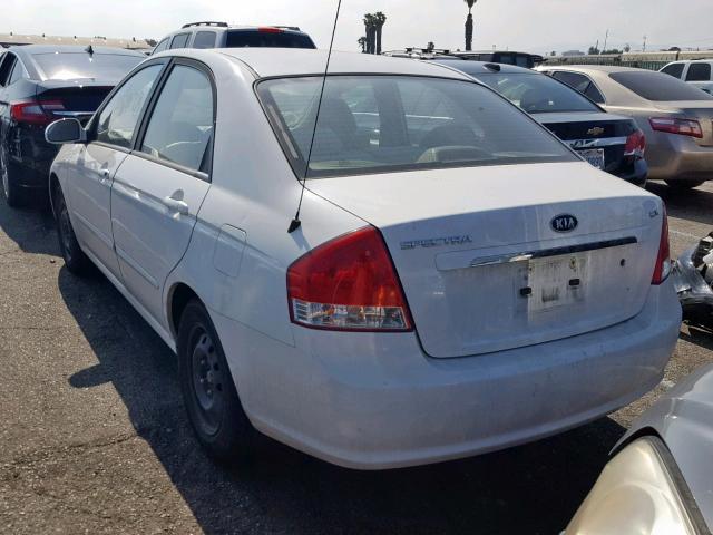 KNAFE222195668280 - 2009 KIA SPECTRA EX WHITE photo 3