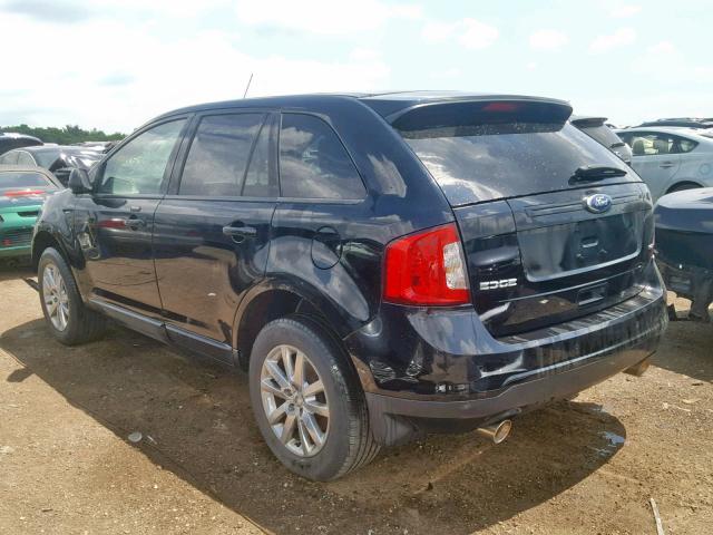 2FMDK3JC8CBA36832 - 2012 FORD EDGE SEL BLACK photo 3