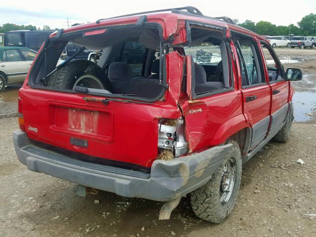 1J4GZ58S8WC293042 - 1998 JEEP GRAND CHER RED photo 4