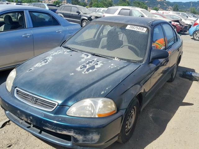 1HGEJ6521TL049342 - 1996 HONDA CIVIC DX GREEN photo 2