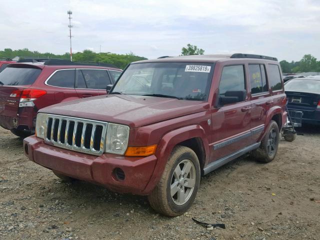1J8HG48P67C545709 - 2007 JEEP COMMANDER RED photo 2