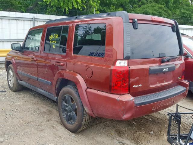 1J8HG48P67C545709 - 2007 JEEP COMMANDER RED photo 3