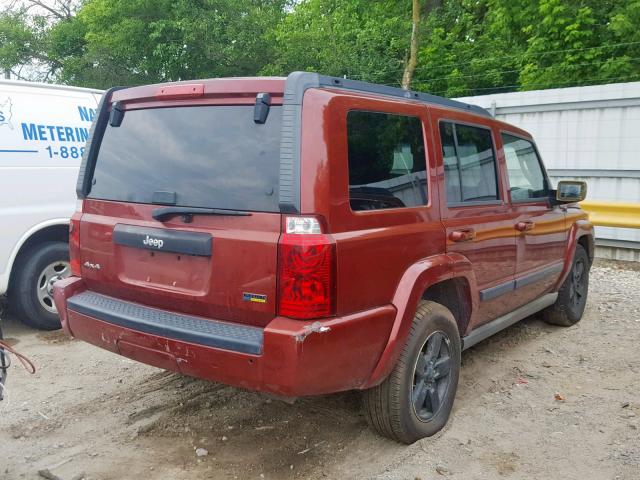 1J8HG48P67C545709 - 2007 JEEP COMMANDER RED photo 4