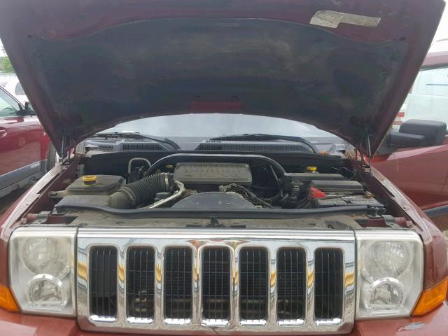 1J8HG48P67C545709 - 2007 JEEP COMMANDER RED photo 7