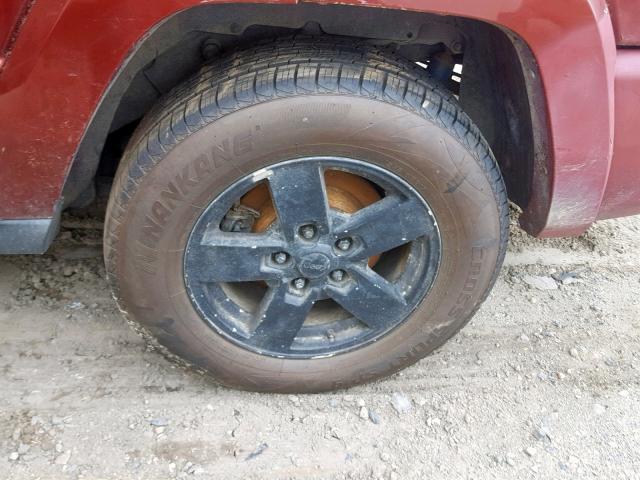 1J8HG48P67C545709 - 2007 JEEP COMMANDER RED photo 9