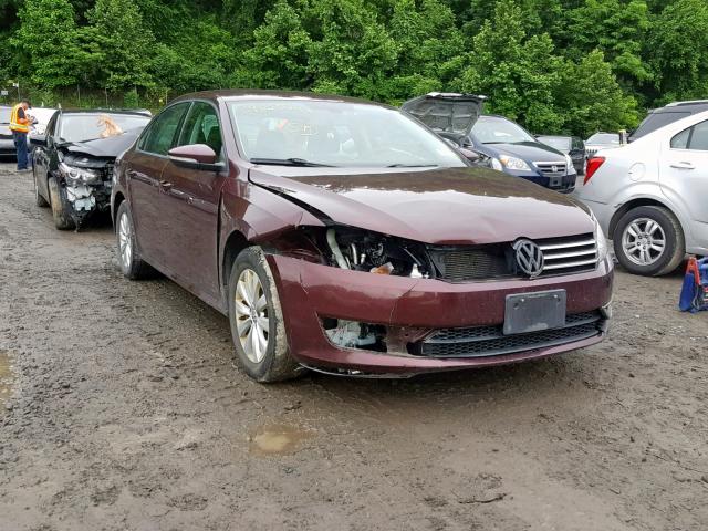 1VWAP7A34CC088603 - 2012 VOLKSWAGEN PASSAT S MAROON photo 1