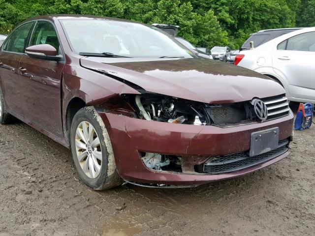 1VWAP7A34CC088603 - 2012 VOLKSWAGEN PASSAT S MAROON photo 9