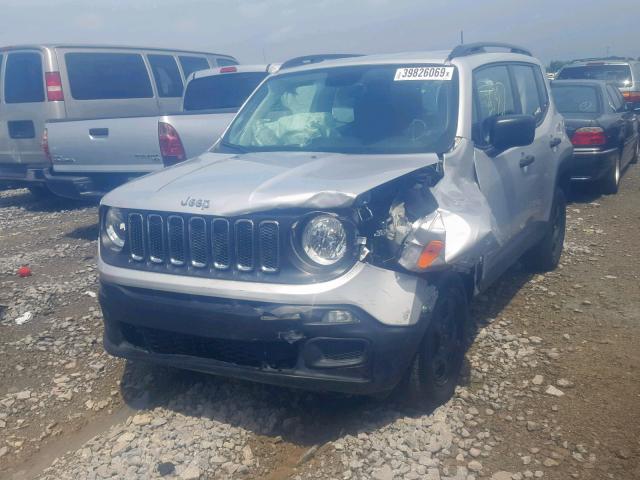 ZACCJBAH7JPH25438 - 2018 JEEP RENEGADE S SILVER photo 2