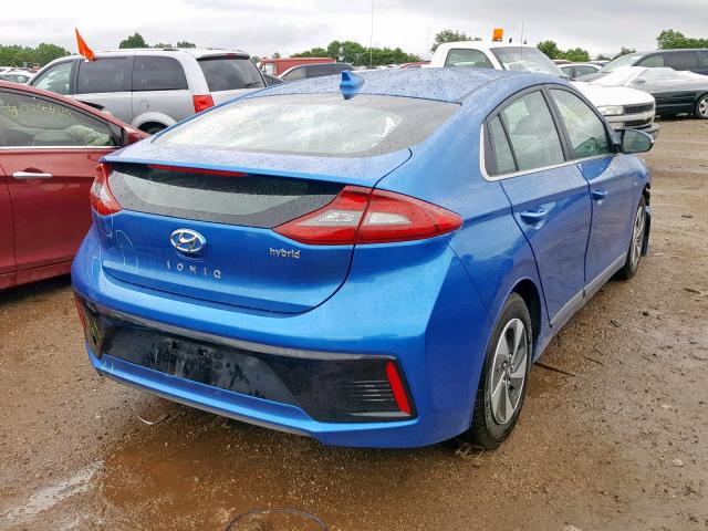 KMHC75LC8JU066183 - 2018 HYUNDAI IONIQ SEL BLUE photo 4