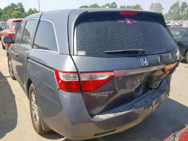 5FNRL5H67DB059252 - 2013 HONDA ODYSSEY EX GRAY photo 3