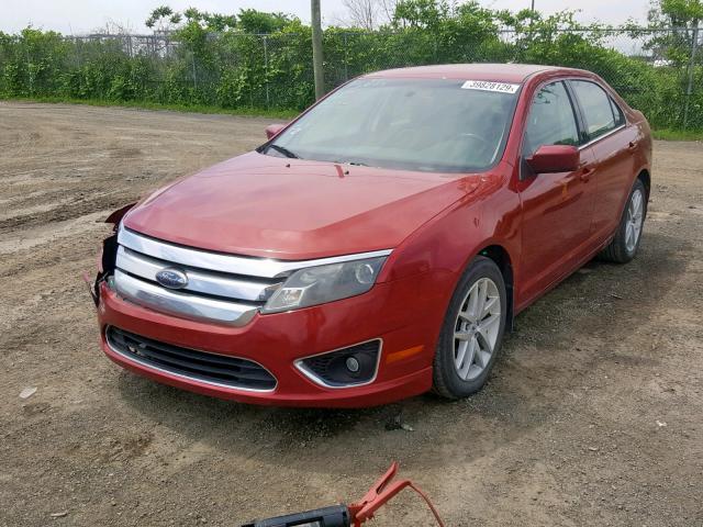 3FAHP0JA2AR174262 - 2010 FORD FUSION SEL RED photo 2