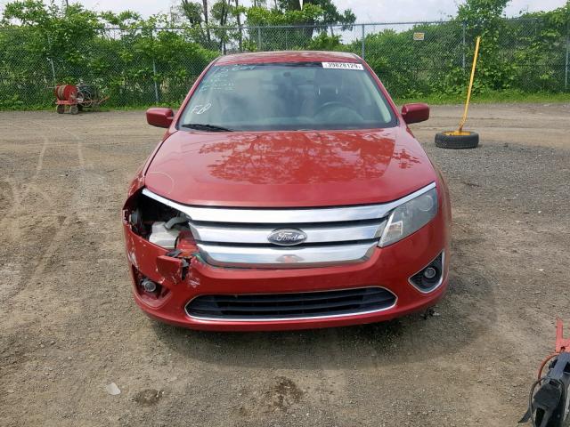 3FAHP0JA2AR174262 - 2010 FORD FUSION SEL RED photo 9