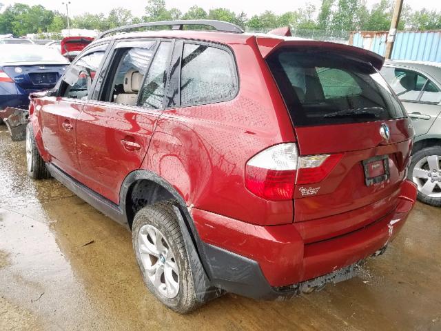 WBXPC9C41AWJ32436 - 2010 BMW X3 XDRIVE3 RED photo 3