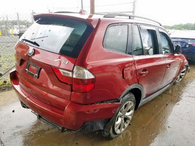 WBXPC9C41AWJ32436 - 2010 BMW X3 XDRIVE3 RED photo 4