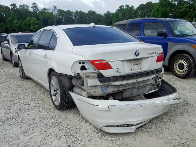 WBAHN83507DT69841 - 2007 BMW 750 WHITE photo 3