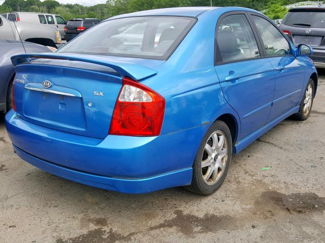 KNAFE121455111844 - 2005 KIA NEW SPECTR BLUE photo 4