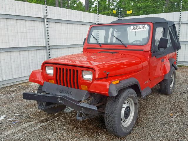 1J4FY19P3RP417748 - 1994 JEEP WRANGLER / RED photo 2