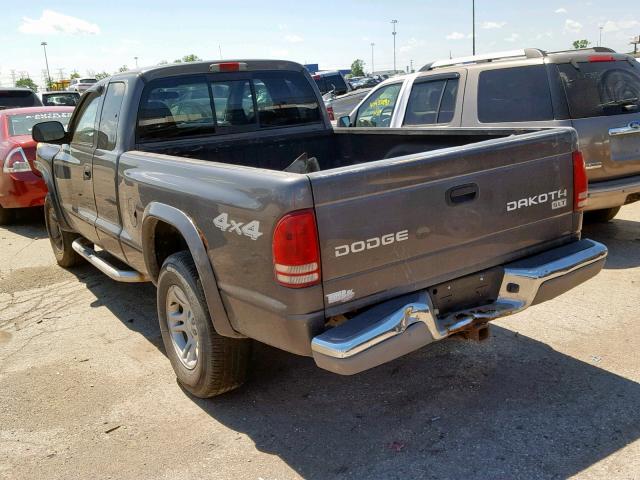 1D7HG42N63S280617 - 2003 DODGE DAKOTA SLT GRAY photo 3