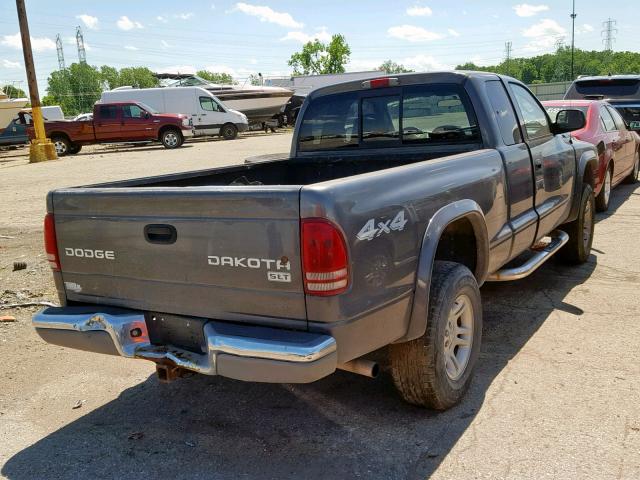 1D7HG42N63S280617 - 2003 DODGE DAKOTA SLT GRAY photo 4