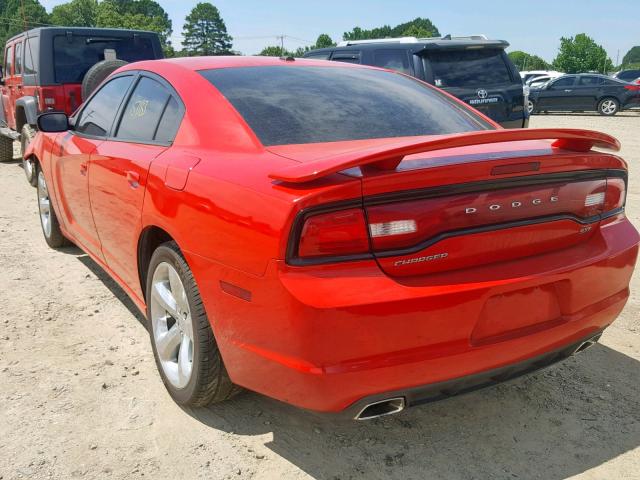 2C3CDXHG3EH199385 - 2014 DODGE CHARGER SX RED photo 3