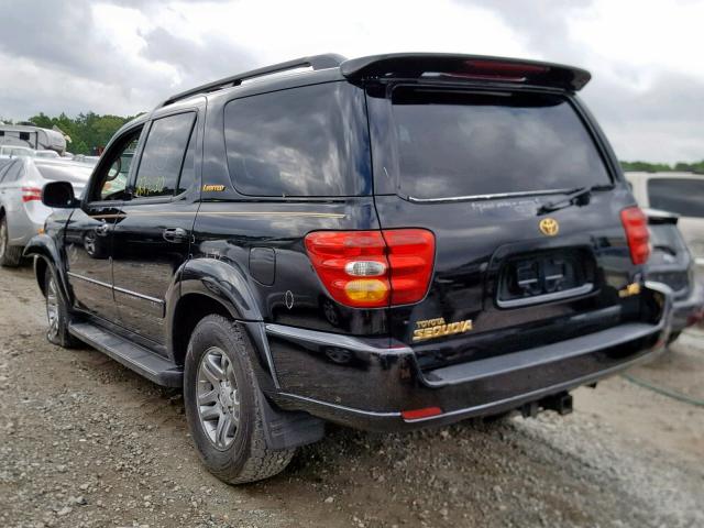 5TDZT38A64S209050 - 2004 TOYOTA SEQUOIA LI BLACK photo 3